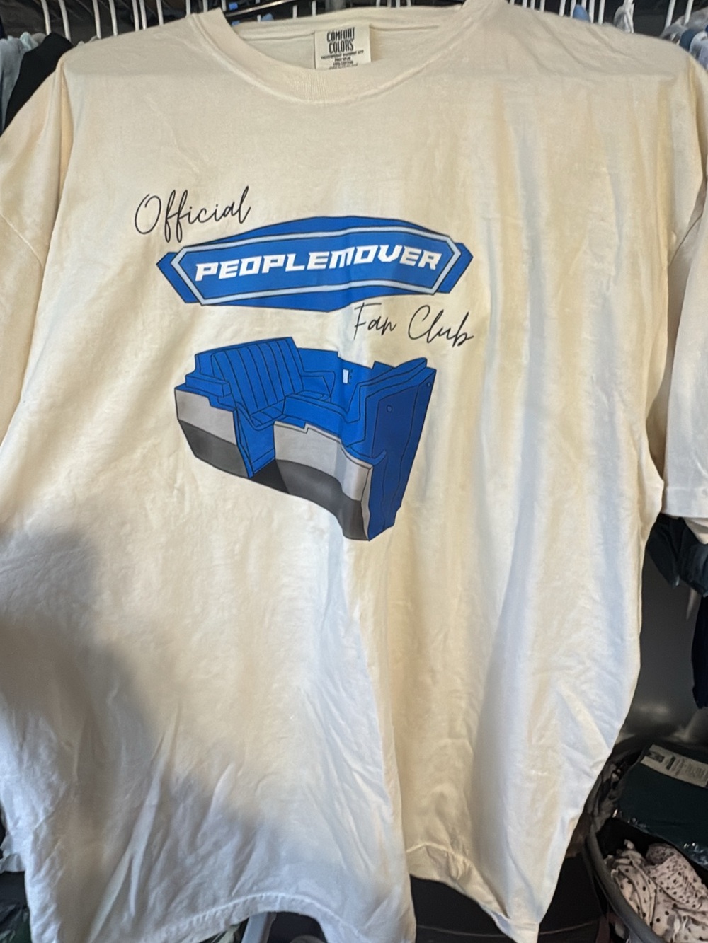 Comfort Colors Official PeopleMover Fan Club Short Sleeve Tee in Cream and Blue